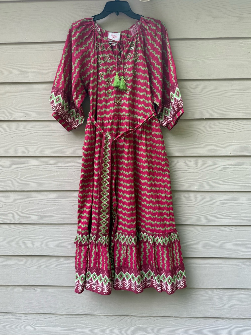 Bella Tu 
 Cotton Dress with Tassel Tie